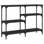 vidaXL Konzolový stolík čierny 102x29x75 cm kompozitné drevo – Obrázok 6