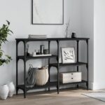 vidaXL Konzolový stolík čierny 102x29x75 cm kompozitné drevo