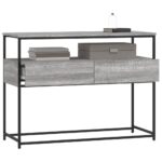 vidaXL Konzolový stolík sivý sonoma 100x40x75 cm kompozitné drevo – Obrázok 4