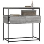 vidaXL Konzolový stolík sivý sonoma 75x40x75 cm kompozitné drevo – Obrázok 4