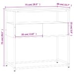 vidaXL Konzolový stolík sivý sonoma 75x40x75 cm kompozitné drevo – Obrázok 11