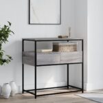 vidaXL Konzolový stolík sivý sonoma 75x40x75 cm kompozitné drevo