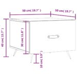 vidaXL Konferenčný stolík dymový dub 50x50x40 cm spracované drevo – Obrázok 12