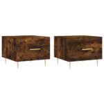 vidaXL Konferenčné stolíky 2 ks dymový dub 50x50x40cm kompozitné drevo – Obrázok 2