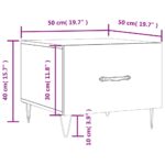 vidaXL Konferenčný stolík biely 50x50x40 cm kompozitné drevo – Obrázok 12