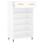 vidaXL Botník biely 60x35x105 cm kompozitné drevo – Obrázok 5