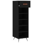 vidaXL Botník čierny 30x35x105 cm kompozitné drevo – Obrázok 3