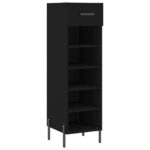 vidaXL Botník čierny 30x35x105 cm kompozitné drevo – Obrázok 2