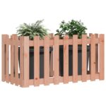 vidaXL Vyvýšený záhon s dizajnom plotu 100x50x50 cm masívny douglas – Obrázok 3