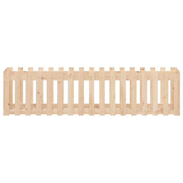 vidaXL Vyvýšený záhon s dizajnom plotu 200x50x50 cm masívna borovica – Obrázok 5