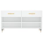 vidaXL Lavička na topánky, biela 102x35x55 cm, kompozitné drevo – Obrázok 6