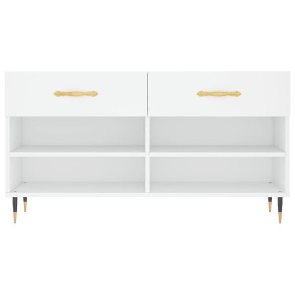 vidaXL Lavička na topánky, biela 102x35x55 cm, kompozitné drevo – Obrázok 6