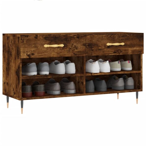 vidaXL Lavička na topánky, tmavý dub 102x35x55 cm, kompozitné drevo – Obrázok 3