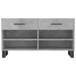 vidaXL Lavička na topánky, betónovo sivá 102x35x55cm, kompozitné drevo – Obrázok 6