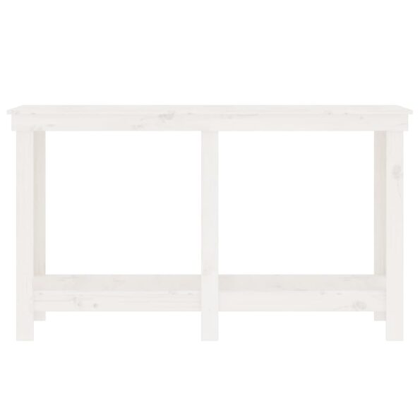 vidaXL Pracovná lavica biela 140x50x80 cm masívna borovica – Obrázok 5