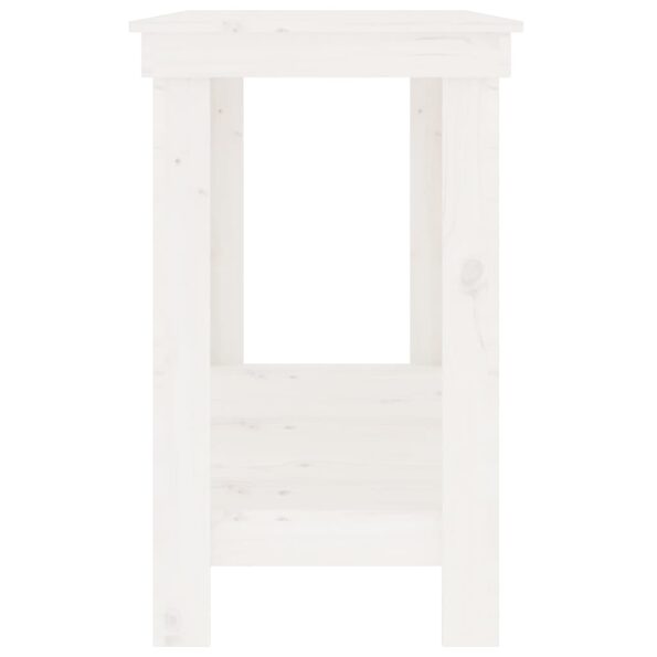 vidaXL Pracovná lavica biela 140x50x80 cm masívna borovica – Obrázok 6