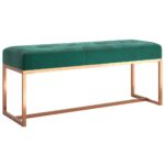vidaXL Lavička tmavozelená 110x36x45 cm zamat – Obrázok 2
