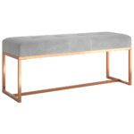 vidaXL Lavička sivá 110x36x45 cm zamat – Obrázok 2