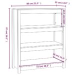 VidaXL Knižnica medovohnedá 80x35x97 cm masívna borovica – Obrázok 8