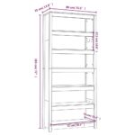 VidaXL Knižnica sivá 80x35x183 cm masívna borovica – Obrázok 8