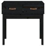 vidaXL Konzolový stolík čierny 76,5x40x75 cm masívne borovicové drevo – Obrázok 3