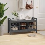 vidaXL Lavica do presiene sivá 110x40x60 cm masívna borovica – Obrázok 5