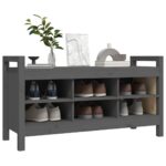 vidaXL Lavica do presiene sivá 110x40x60 cm masívna borovica – Obrázok 6