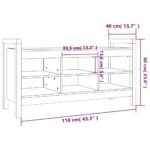 vidaXL Lavica do presiene sivá 110x40x60 cm masívna borovica – Obrázok 8