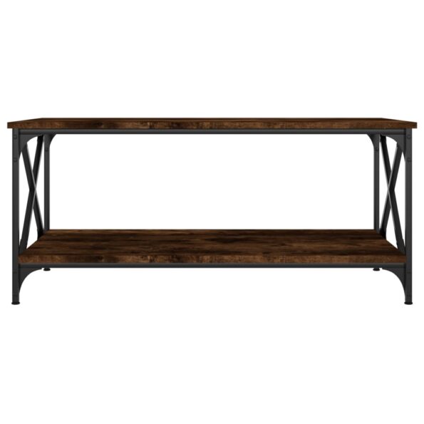 vidaXL Konferenčný stolík dymový dub 100x50x45cm sprac. drevo a železo – Obrázok 4