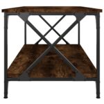 vidaXL Konferenčný stolík dymový dub 100x50x45cm sprac. drevo a železo – Obrázok 5