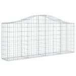 vidaXL Oblúkové gabionové koše 4 ks 200x30x80/100cm pozinkované železo – Obrázok 3