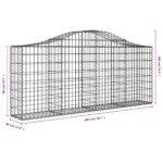 vidaXL Oblúkové gabionové koše 11ks 200x30x80/100cm pozinkované železo – Obrázok 6
