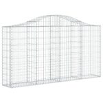 vidaXL Oblúkové gabiónové koše 4ks 200x30x100/120cm pozinkované železo – Obrázok 3