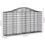 vidaXL Oblúkové gabiónové koše 4ks 200x30x100/120cm pozinkované železo – Obrázok 6