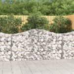 vidaXL Oblúkové gabiónové koše 4ks 200x30x100/120cm pozinkované železo