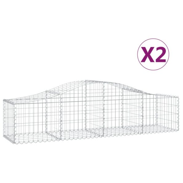 vidaXL Oblúkové gabionové koše 2 ks 200x50x40/60 cm pozinkované železo – Obrázok 2
