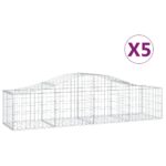 vidaXL Oblúkový gabionový kôš 5 ks 200x50x40/60 cm pozinkované železo – Obrázok 2
