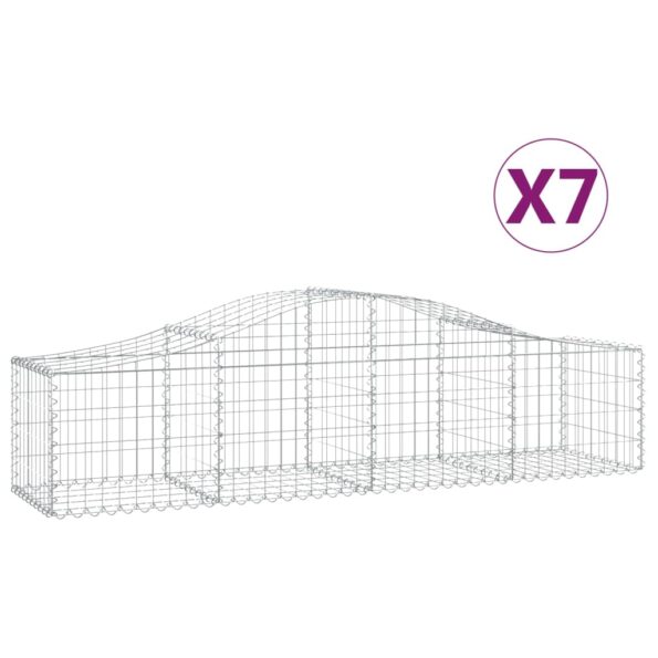 vidaXL Oblúkový gabionový kôš 7 ks 200x50x40/60 cm pozinkované železo – Obrázok 2