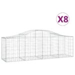 vidaXL Oblúkový gabionový kôš 8 ks 200x50x60/80 cm pozinkované železo – Obrázok 2