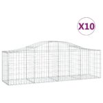 vidaXL Oblúkový gabionový kôš 10 ks 200x50x60/80 cm pozinkované železo – Obrázok 2