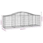vidaXL Oblúkový gabionový kôš 10 ks 200x50x60/80 cm pozinkované železo – Obrázok 6