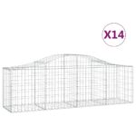 vidaXL Oblúkový gabionový kôš 14 ks 200x50x60/80 cm pozinkované železo – Obrázok 2