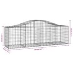 vidaXL Oblúkový gabionový kôš 18 ks 200x50x60/80 cm pozinkované železo – Obrázok 6
