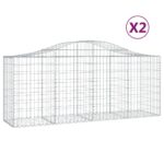vidaXL Oblúkové gabionové koše 2 ks 200x50x80/100cm pozinkované železo – Obrázok 2