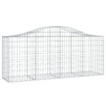 vidaXL Oblúkové gabionové koše 2 ks 200x50x80/100cm pozinkované železo – Obrázok 3