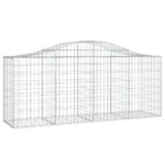 vidaXL Oblúkové gabionové koše 8 cm 200x50x80/100cm pozinkované železo – Obrázok 3