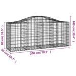 vidaXL Oblúkové gabionové koše 50 ks 200x50x80/100 cm pozink. železo – Obrázok 6