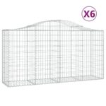 vidaXL Oblúkové gabiónové koše 6ks 200x50x100/120cm pozinkované železo – Obrázok 2