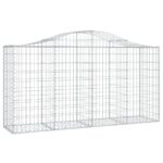 vidaXL Oblúkové gabiónové koše 6ks 200x50x100/120cm pozinkované železo – Obrázok 3