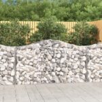 vidaXL Oblúkové gabiónové koše 6ks 200x50x100/120cm pozinkované železo